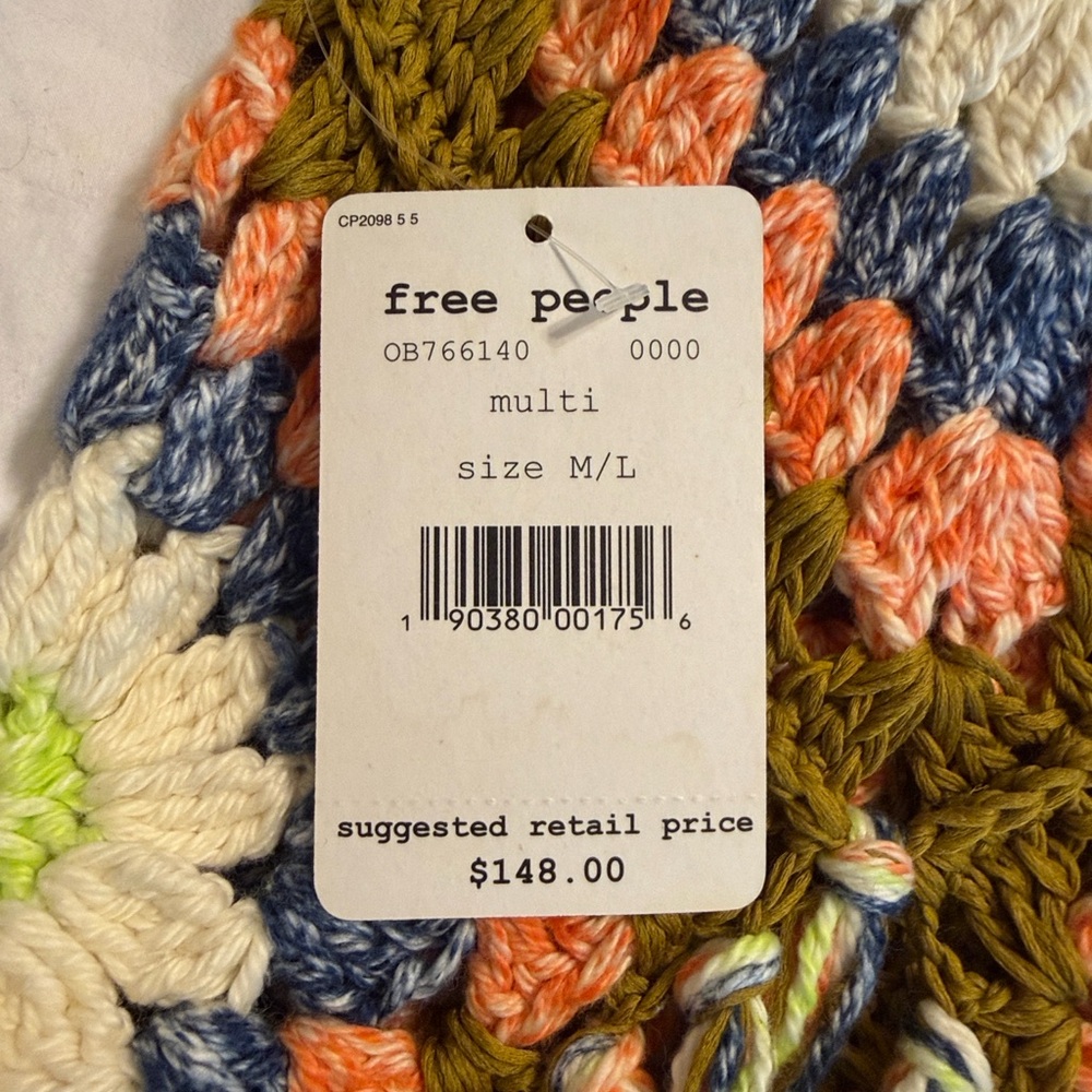 Free People “ Summer of Love “NWT Size M/L Multicolor Crochet Fringe Tank Top - Picture 15 of 15